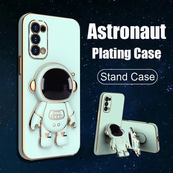Astronaut Skladací Stojan, puzdro Pre Samsung Galaxy A73 A72 A54 A52 A53 A22 A32 A71 A51 A12 A21S M31 M51 M53 4G Pokovovanie Držiak Krytu