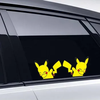 Auto Samolepky Pokémon Pikachu Auto Okno Nálepky Anime, Komiksu, Pikachu Nepremokavé Auto Okno Obtlačky Čelné Sklo Doplnky, Darčeky