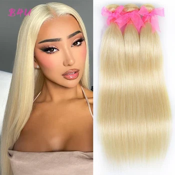 B4U Vlasy 613 Rovné Blond Vlasy Zväzky Peruánskej Remy 100% Ľudské Vlasy Rozšírenie Honey Blonde Zväzky, 8 - 30 Palec Na Sklade