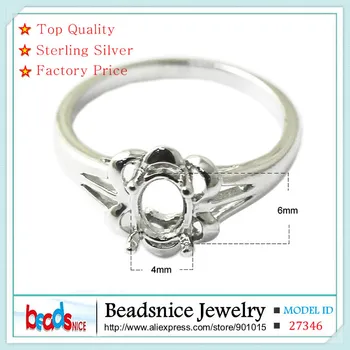 Beadsnice ID27346 2014 nové striebro 925 Semi Mount krúžok nastavenia šperky čo diy jedinečný prstene pre ženy ručne vyrábané šperky