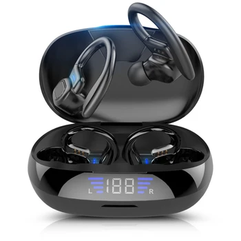 Bezdrôtové Slúchadlá 5.2 Športové Ucho LED Displej HIFI Stereo Bass Slúchadlá S Mikrofónom Vodotesné Slúchadlá