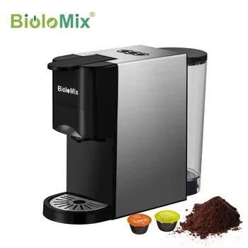 BioloMix 3 V 1 Espresso kávovar Viacerých Kapsule Kávy Fit Nespresso,Dolce Gusto a Kávový Prášok 19Bar 1450W