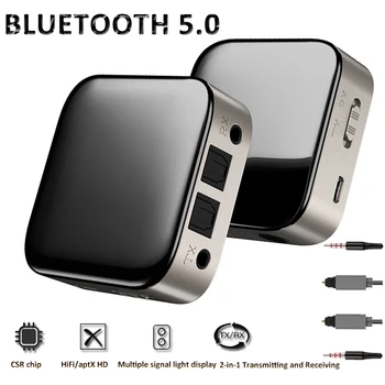 Bluetooth 5.0 Prijímač 2 V 1 Vysielač Led Displej Aux Bluetooth Adaptér do Auta Bezdrôtové Audio Vysielač pre TV Reproduktory