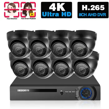 CCTV kamerový systém 8CH 8MP AHD kamerový systém AHD DVR video rekordér s 8MP AHD IP66 nepremokavé Dome kamera auta