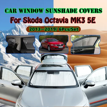 Celkoveho Slnečníky Na Skoda Octavia 3 MK3 5E 2013~2019 Estate Auto Príslušenstvo na Ochranu pred Slnkom Windshields Bočné Okno Clonu