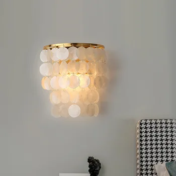 Cezhraničné Nordic Spálňa Posteli Nástenné Svietidlo Spálňa Útulný Dievča Moderný Jednoduchý Shell Uličkou Svetlo Obývacia Izba Zadné Svetlo