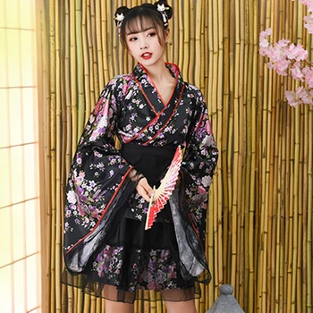 Cosplay Japonské Kimono Štýle Yukata Anime Dievčenskú Štýl Lepšiu Roztomilý Kostým Kostýmy Fáze Tlače Kvetina Oblečenie
