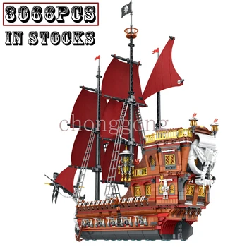 Creative Expert Nápady Lode Pirate Pomsta Royal Svitu Lodi Pirátov Model Stavebné Bloky, detské Hračky Prázdninový darček k Narodeninám