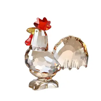 Crystal Kohút Paperweight Sklo Zvierat Zberateľskú Roztomilý Figúrka Miniatúry Ornament Darčeky Domov Tabuľka Vrchol Dekorácie