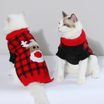D0AD Psa Sweater Vianočný Turtleneck Pulóver pre Chladné Počasie Knitwear Oblečenie Šteňa Vnútorné Vonkajšie Použitie Oblečenie