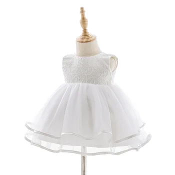 Dieťa Dievča Oblečenie Biele Šaty Novorodenca detský plesové Šaty, Svadobné Party Tylu Krst Šaty 0 12 24 Mesiacov