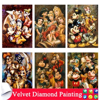 Disney Princezná Diamond Výšivky Mickey Mouse Nové 2023 Maľovanie Na Kreslený Obrázok Z Kamienky Mozaiky Pluto Samolepky Pre Deti