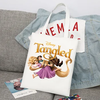 Disney Zamotaný Princezná Rapunzel Skladacia Opakovane Handričkou Shopper Harajuku Taška Študent Plátno Tote Bag Nákupné Tašky Kabelky