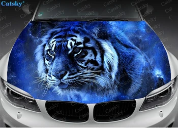 divoký tiger zvierat auto kapota odtlačkový vinylové nálepky grafické zábal odtlačkový grafickým kapucňou kotúča, vhodné pre väčšinu vozidiel urob si sám