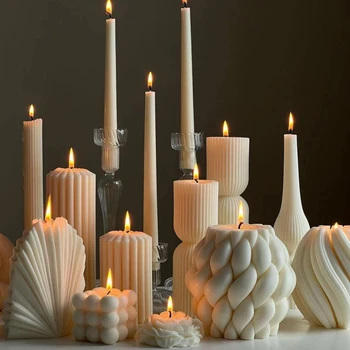 DIY Prekladané valcové sviečky silikónové formy geometrického tvaru kvetu sviečka, silikónové formy shell sférické akrylátové silikónové formy