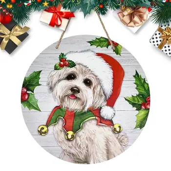 Dvere Značky Pre Domáce Slávnostné Vianočné Dekor S Roztomilý Pes Obrázok Dekoratívne Ozdoby A Odolné Predné Dvere Vianoce