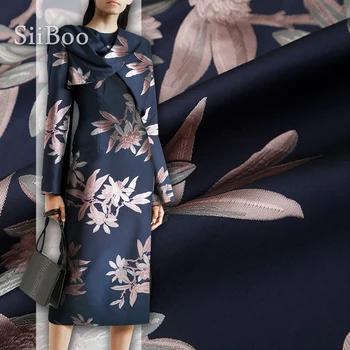 Európska luxusné kvetinové priadze-farbené žakárové tkaniny, odevy pre ženy, mužov vyhovovali nastaviť zákopy srsti tissus au meter stoffen tela SP5984