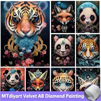 Fantasy Zvierat Kvet Diamond Maľovanie AB 5D Panda Plný Vrták Mozaiky Tiger Fox Výšivky Hobby Ručné Home Art Decor 2023 Nové
