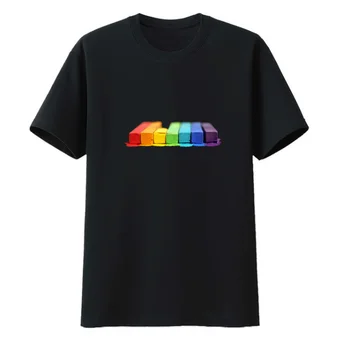 Farebné Kriedy Vzor LGBT Bavlnené tričko Rainbow Farbu, Štýl Street Módy Creative T-shirts Muž Roupas Masculinas Bežné