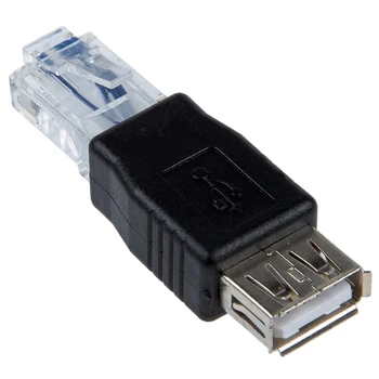 Female USB A Mužov Ethernet RJ45 Konektor Adaptéra Nové