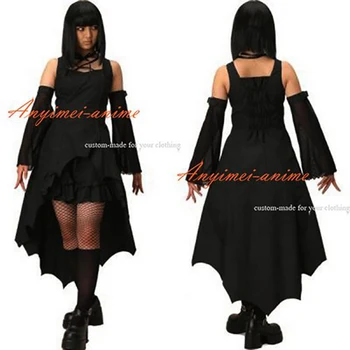 fondcosplay Gothic Lolita Punk Móda Oblečenie, čierne plátenné Šaty Cosplay Kostým CD/TV[CK993]