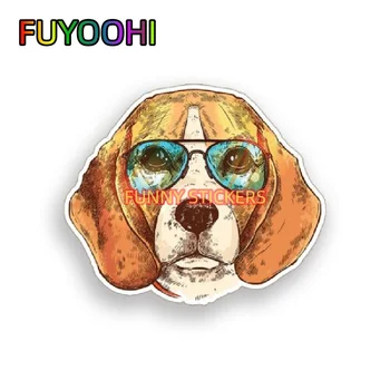 FUYOOHI Beagle Pes, Pet Okuliare Male Auto Nálepky Notebook Hrnček Auto Okno Nárazníka Odtlačkový
