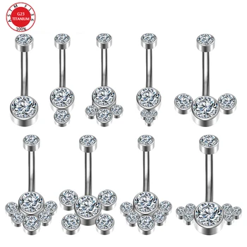 G23 Titán Premium Klenot Kameň Brucho Tlačidlo Prstene, Piercing Šperkov 14G Pupka Piercing Krúžok Šperky pre Ženy, Veľkoobchod