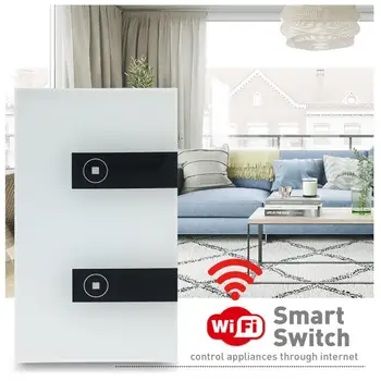 Gang WIFI Smart vypínač Dotykový Panel Svetlo Smart Elektronika, Domáce spotrebiče Moduly Pre Echo/Alexa/ Home