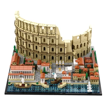 Gobricks MOC Rímskeho Kolosea Architektúry Model stavebným nastaviť Dávnych Zviera Monster Bitka Base Tehla Hračky Dieťa ChildrenGift