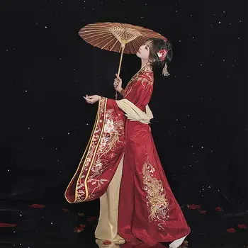Hanfu Žena Čínsky Štýl Dávnych Šaty Pár Predný Jedno-kus Pás-dĺžka Vintage Sukne