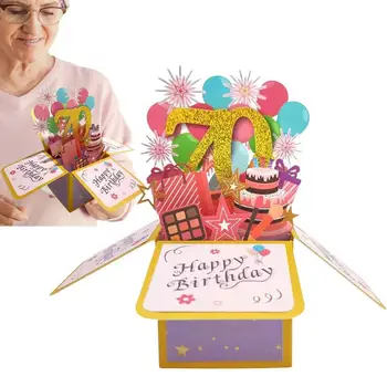 Happy Birthday Pop-Up Karty Navždy Kvetinové Kytice 3D Popup Pohľadnice S Prázdna Poznámka Karty A Obálky Happy Birthday