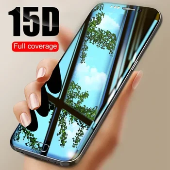 HD 15D Tvrdené Sklo na Samsung Galaxy S8 S9 Plus Poznámka 9 8 S6 S7 Okraja Ochranné Sklo Screen Protector Pre S8 S9 Film