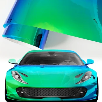 Holografické Rainbow Nálepky, PVC Green Car Wrap Fólia Air Free Bubble Zmena Farby Chrániť Auto Obtlačky List Auto Príslušenstvo
