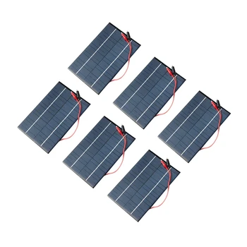 HORÚCE! 6X 4.2 W 18V Solárne Polykryštalických Solárnych panelov+Krokodíl Klip Pre Nabíjanie 12V Batérie, 200X130X3MM