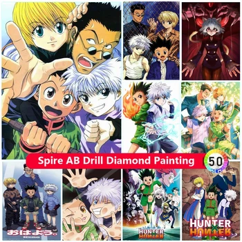 Hunter X Hunter AB Diamond Obrazy Súpravy na Vyšívanie Manga, Anime Hisoka Killua Zoldyck Umenie Cross Stitch Mozaiky Domova Darček