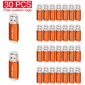 JASTER Orange Memory Stick 128GB 30 KS VEĽA USB Flash Disky 64 GB Voľného Vlastné Logo Pero Disk 32GB Nepremokavé USB kľúč 8GB, 16GB