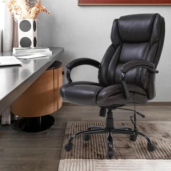 Kancelárske kreslo, PU koža executive chair, nastaviteľné koľajových a rotujúce počítač stoličky, s bedrovou podporou a opierky hlavy