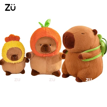 Kawaii Capybara Plyšové Hračky Roztomilý plyšáka Capybara s Korytnačka Klobúk Bábika Dievča Hračky Chlapec Narodeniny, Vianočné Dievča, Darček