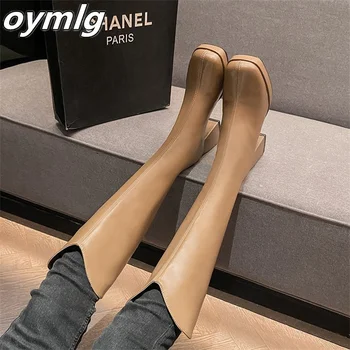 Khaki topánky dámske malé 2022 jeseň vysoké podpätky hrubé-podpätky veľká pružná vodotesná platformu vysokú trubice farbou