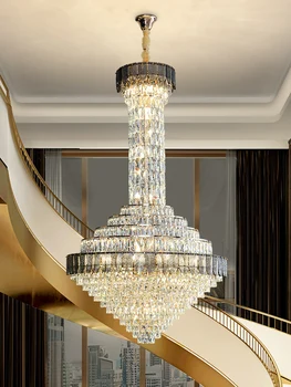 Kolo Veľké Luxusné Veľký Luster Svetlo Gold&Čierna Farba, Hotel, Hala Spálňa Krištáľový Luster Prívesok Svetlo