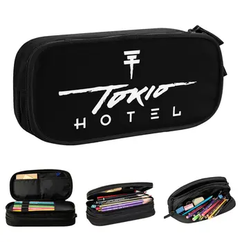Kreatívne Tokio Hotel Rock peračník Pencilcases Pero Box pre Študentov Veľká Kapacita Ceruzka Tašky Študentov Školy Darček Písacie potreby