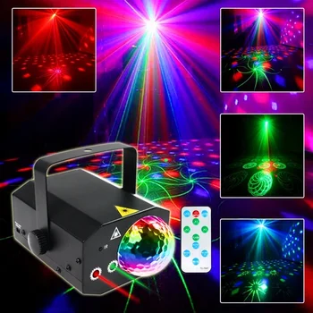 Laserová Diskotéka Loptu DJ Stage Svetlo Červená Zelená Modrá Disco Party Projektor Svetlo RGB Vonkajší Vianočné Klub Dovolenku Dekorácie Svetlá