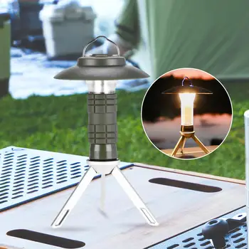LED Camping Svietidlo Svietidlo Vonkajšie Svetlo Kompaktný Stmievateľné Vintage Visí Lampa 3 Svetelné Módy Tábor Svietidla pre Piknik Rybolov