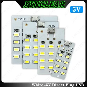 LED SMD 5730 5V Biela 6000K Mirco USB Direct 5730 LED Osvetlenie Panelu Rada 430mA~470mA USB Mobile Núdzové Svietidlo Pre Nočné Svetlo