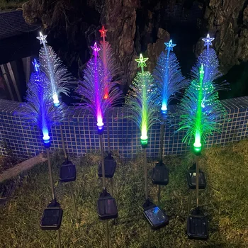 LED Solárne Nepremokavé Vianočný Stromček Slnečné Svetlo Vonkajšie Záhradné Dekor Rozprávky na Čítanie Vianočné Ozdoby na Dvore/Šírku