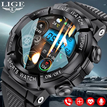 LIGE EKG+PPG Smartwatch Mužov Bluetooth Volanie Vonku Športové Fitness Nepremokavé Smart Hodinky Muž Siri Hlasový Asistent Náramok