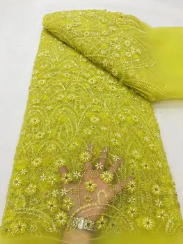 Luxusné Afriky Flitrami Korálkové Ženícha Tylu Čipky Textílie 2023 Vysokú Kvalitu Výšivky Francúzskej Čipky Textílie Na Spoločenské Šaty