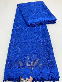 Luxusné Afriky Čipky Textílie Ťažké Sequin Výšivky Francúzsky Tylu Oka Čipky 2021 Ručné Korálky Net Na Svadbu