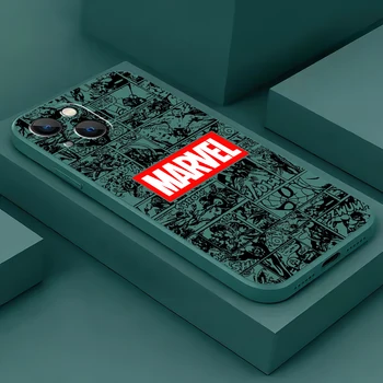 Marvel Comics Logo Pre iPhone 15 14 13 12 11 Pro Max 13 12 Mini XR XS Max Telefón Prípade Shockproof Prípadoch Shell Coque Kryt Funda
