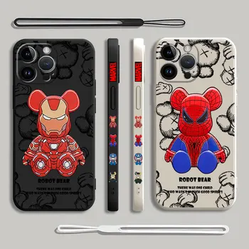 Marvel Spiderman Medveď Ironman Prípade pre Xiao Redmi 9C, 10A 9 12 4G K40 Pro 9T 10 9A 9I 10C Námestie Kvapaliny Kryt Luxusné Coque TPU